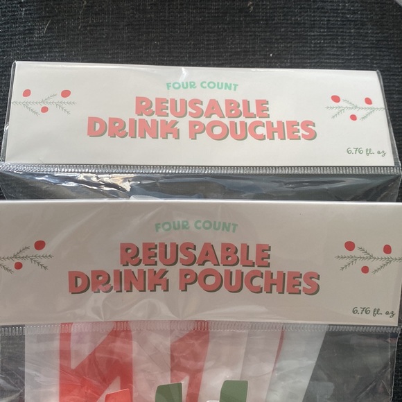🎄 Target Reusable Christmas Drink Pouches Candy Cane & Christmas Stocking 8pcs - Picture 5 of 5